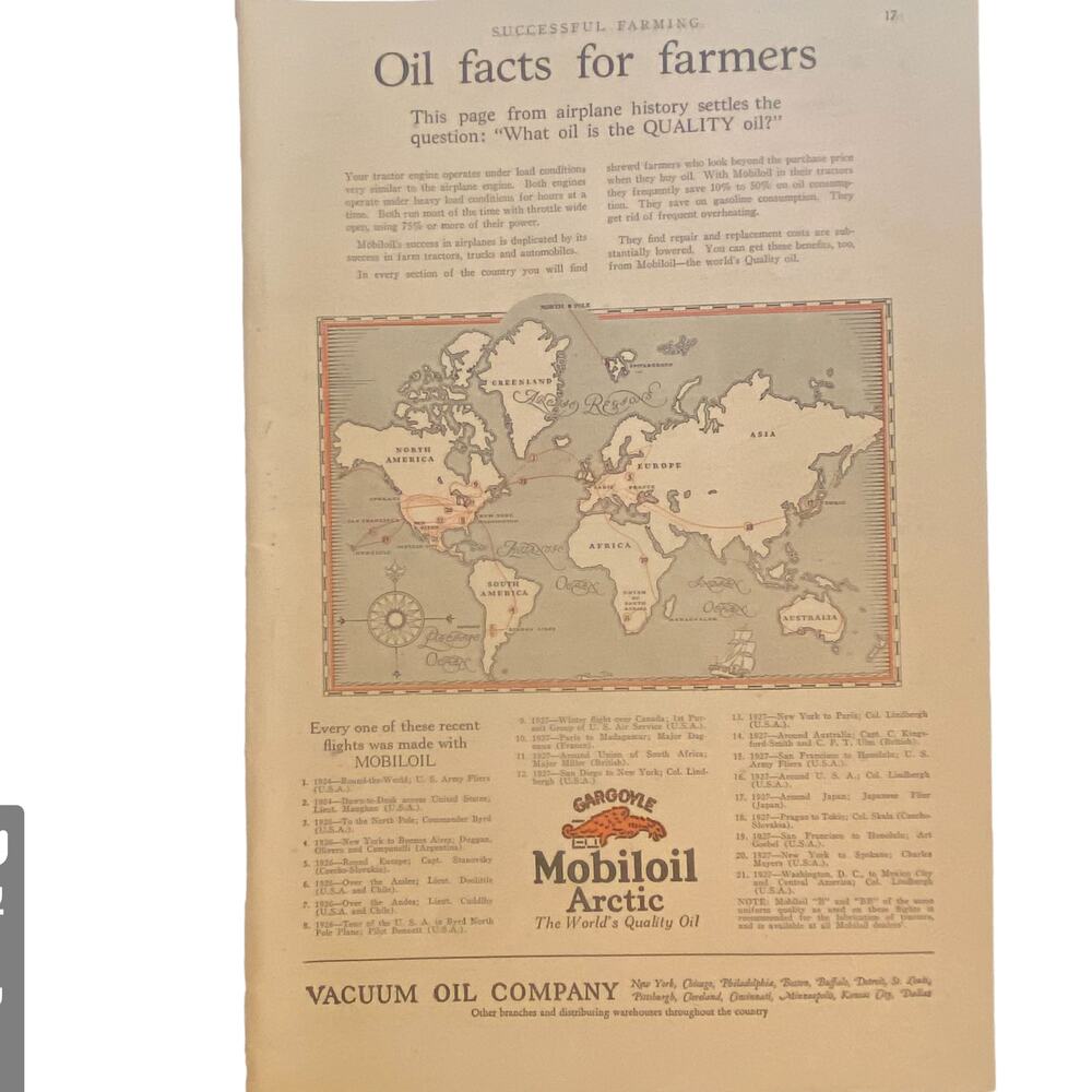 Vtg Mobiloil Gargoyle Arctic Motor Oil Print Ad March 1928 Frame Ready